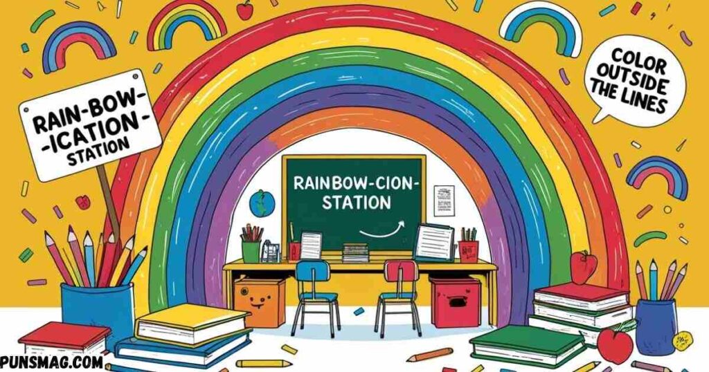 classroom rainbow puns