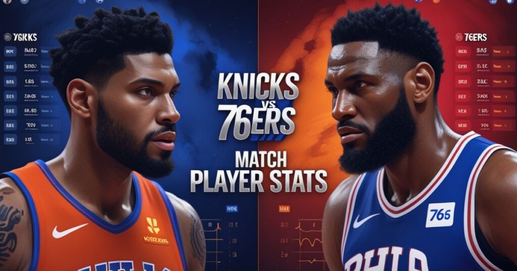 knicks vs 76ers match player stats
